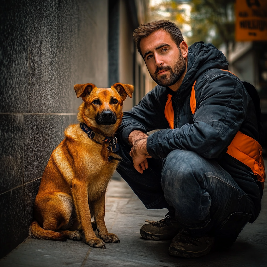 Hundetrainer arbeitet mit Hund und Halter im Wohnzimmer